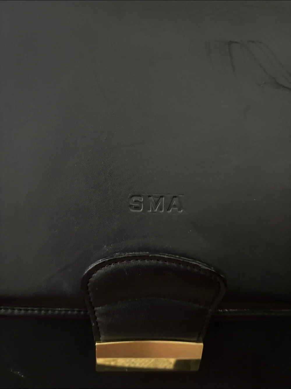 SACOCHE‎ International Briefcase Bag Black Leather Crossbody Laptop Bag